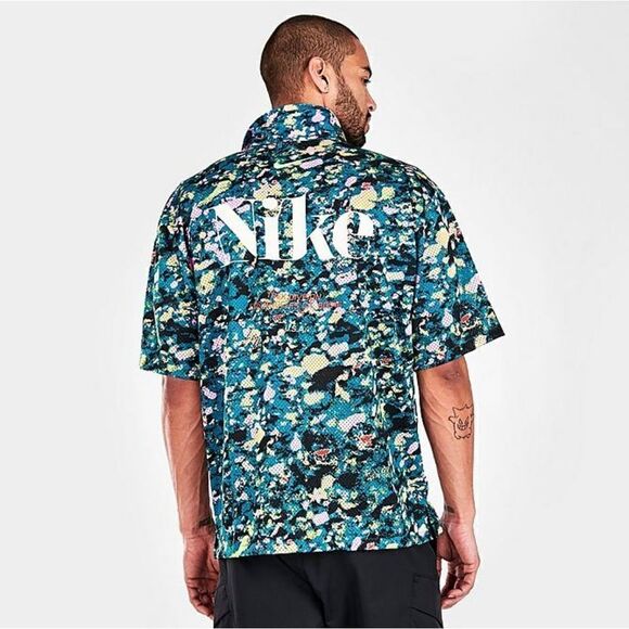 Nike Sportswear NSW Trek Division USA Button Down Top Shirt Dri-Fit Camo Small S - Picture 3 of 13